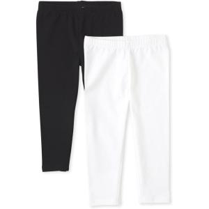 The Children’s Place Girls Essential Capri Leggings(White/Black 2-pack)