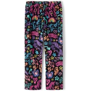 The Children’s Place Girls’ Fleece Pajama Pants(Airbrush Unicorn)