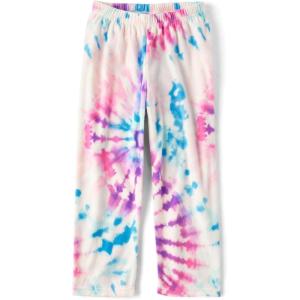 The Children’s Place Girls’ Fleece Pajama Pants(White Tie Dye)