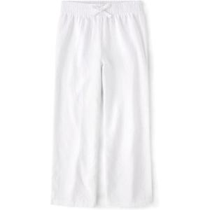 The Children’s Place Girls Linen-Blend Wide Leg Beach Pants(White)