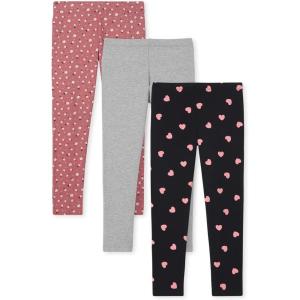 The Children’s Place Girls Printed Leggings 2-Pack(Pink Hearts/Heather Gray/Pink Ditsy 3-pack)