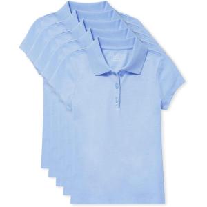 The Children’s Place Girls’ Short Sleeve Pique Polo, 5 Pack(Daybreak)