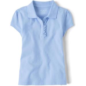 The Children’s Place Girl’s Short Sleeve Ruffle Pique Polo Shirt(Daybreak)