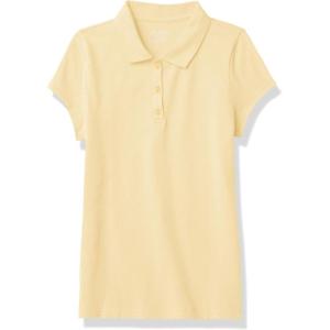 The Children’s Place Girl’s Short Sleeve Ruffle Pique Polo Shirt(Pale Sun)