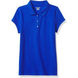 The Children’s Place Girl’s Short Sleeve Ruffle Pique Polo Shirt(Renew Blue)