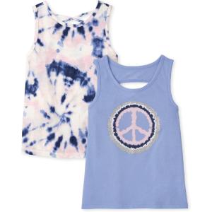 The Children’s Place Girls’ Sleeveless Graphic Tank Tops(Splish Splash 2-pack)
