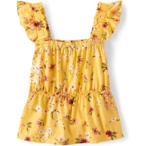 The Children’s Place Girls Sleeveless Knit Tops(Banana Pudding Floral)