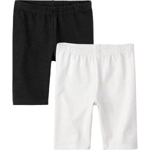 The Children’s Place Girls Solid Bike Shorts(Black/White 2-pack)