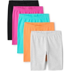 The Children’s Place Girls Solid Bike Shorts(Neon Summer 5-pack)
