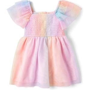 The Children’s Place Girls and Toddler Short Sleeve Fashion Dress(Rainbow Flutter)