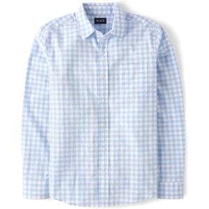 The Children’s Place Mens Long Sleeve Button Up Shirt(Whirlwind Plaid – Dad)