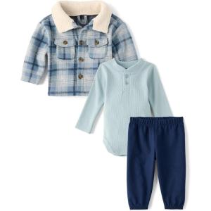 The Children’s Place baby-boys 3 Piece Set, Long Jacket,short Sleeve Bodysuit, and Pant(Stonybrook)
