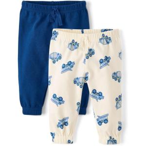 The Children’s Place baby-boys Cotton Pants(Blue/Trucks 2-pack)