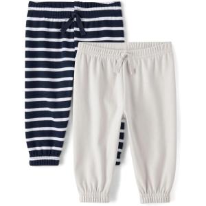 The Children’s Place baby-boys Cotton Pants(Navy Stripe/Grey 2-pack)