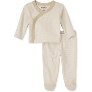 The Children’s Place baby-boys Newborn Take Me Home Set, 100% Cotton, Long Sleeve, Side Snap Kimono Top and Pants 2-pack