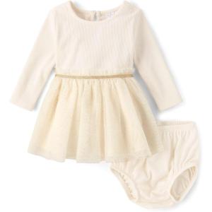 The Children’s Place baby-girls And Newborn Long Sleeve Dressy Dress and Diaper Cover Set(White Daisy)