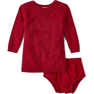 The Children’s Place baby-girls And Newborn Long Sleeve Sweater Dress and Diaper Cover Set(Red Ochre)