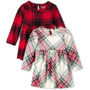 The Children’s Place baby-girls Long Sleeve 100% Cotton Onesie Bodysuits(Red Plaid/White Stripe)