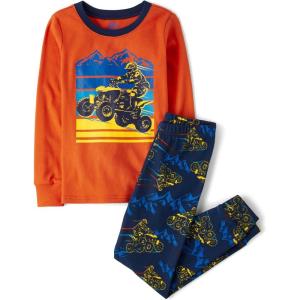 The Children’s Place boys 100% Cotton Long Sleeve Top and Pants, 2 Piece Pajama Set(Atv Wheeler)