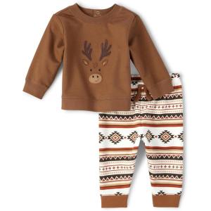 The Children’s Place boys Long Sleeve Sweatshirt and Pants Set 2-pack