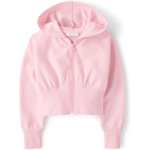 The Children’s Place girls Active Long Sleeve Premium Fleece Hooded Zip Up(Rose Mist)