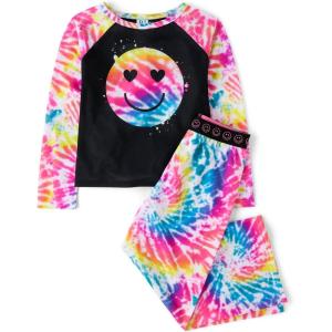 The Children’s Place girls Long Sleeve Top and Pants,2 Piece Pajama Set(Retro Happy Face)