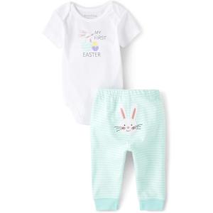 The Children’s Place unisex-baby And Newborn My First Easter Short Sleeve Top and Bottom 2-piece Set(Bunny)