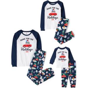 The Children’s Place unisex-baby Family Matching, Christmas and Holiday Pajama Sets, Cotton(Blue Home for the Holidays)