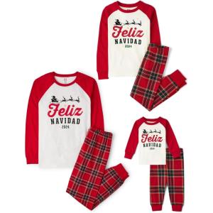 The Children’s Place unisex-baby Family Matching, Christmas and Holiday Pajama Sets, Cotton(Feliz Navidad Plaid)