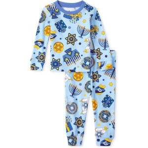 The Children’s Place unisex-baby Family Matching, Christmas and Holiday Pajama Sets, Cotton(Hanukkah Allover)