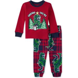 The Children’s Place unisex-baby Family Matching, Christmas and Holiday Pajama Sets, Cotton(Tree-rex)