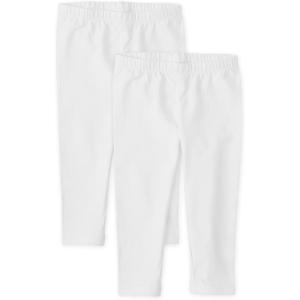 The Children’s Place,Girls,Assorted Everyday Capri Leggings(White 2-pack)