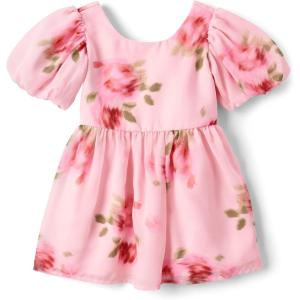 The Children’s Place,and Toddler Short Sleeve Dressy Dress(Pink Floral)