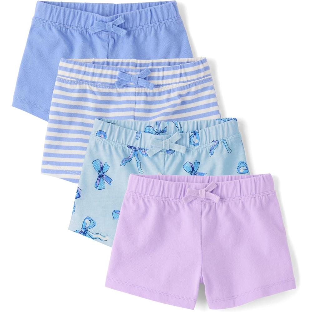 imageThe Childrens Place Baby Girls and Toddler Assorted Knit ShortsBows 4pack