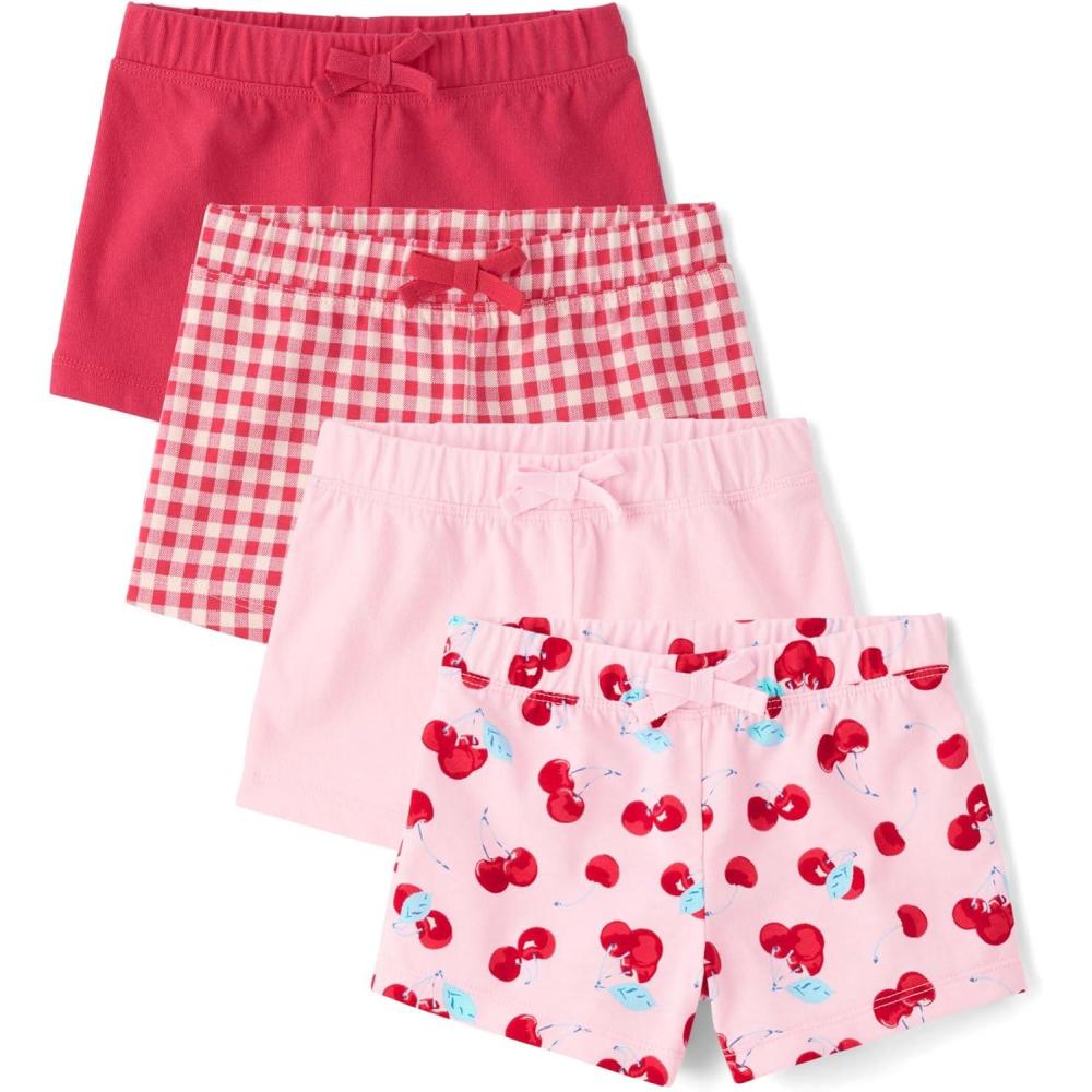 imageThe Childrens Place Baby Girls and Toddler Assorted Knit ShortsCherries 4pack