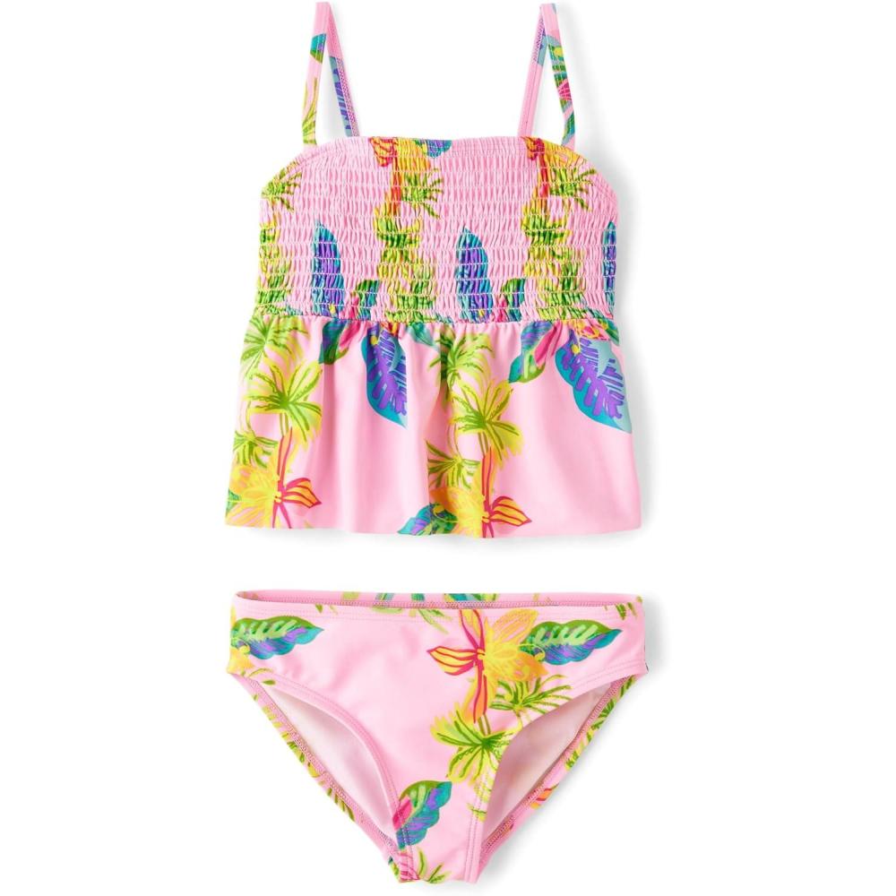 imageThe Childrens Place Girls 2Piece Tankini SwimsuitLuau Print