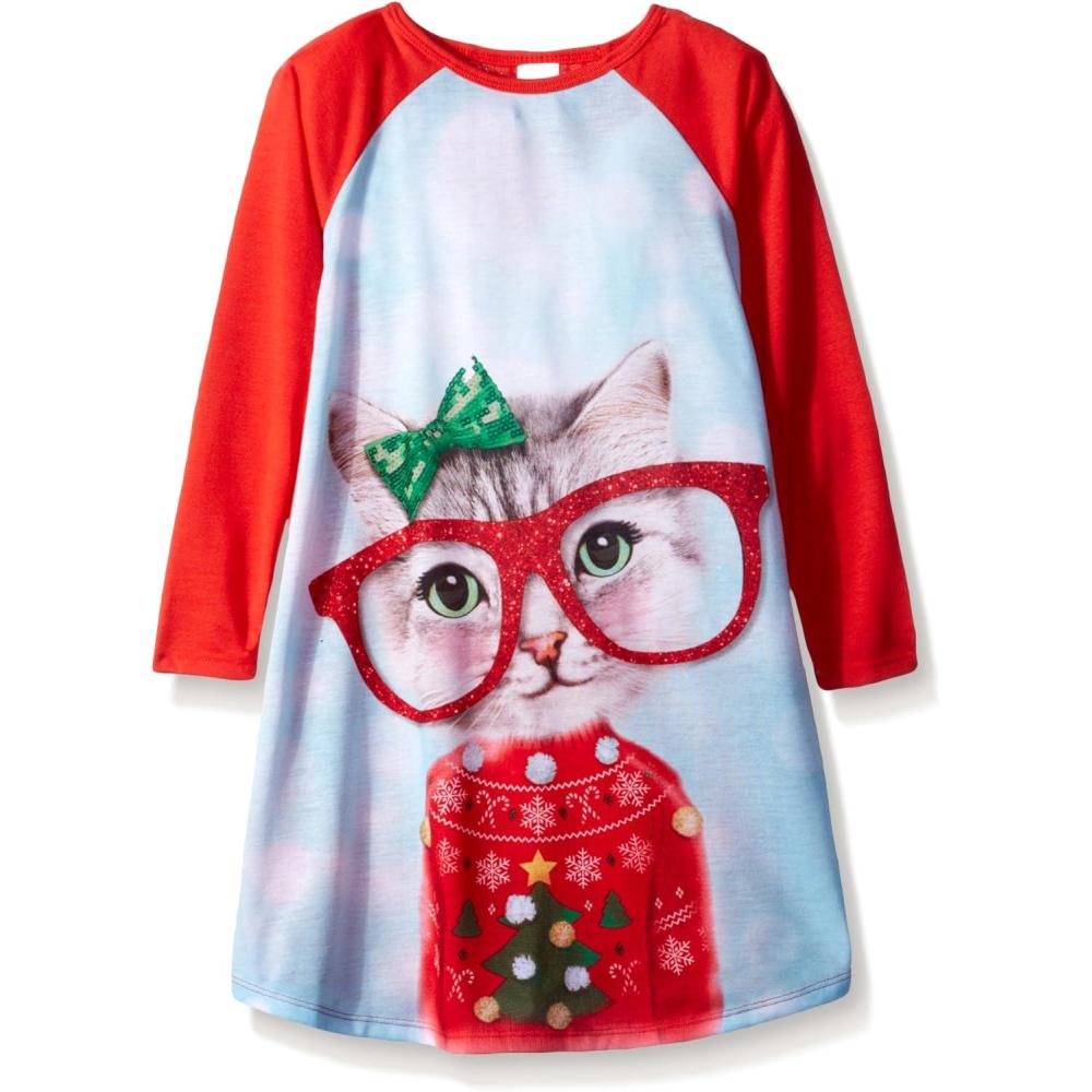 imageThe Childrens Place Girls Long Sleeve NightgownTomato 91446 91446