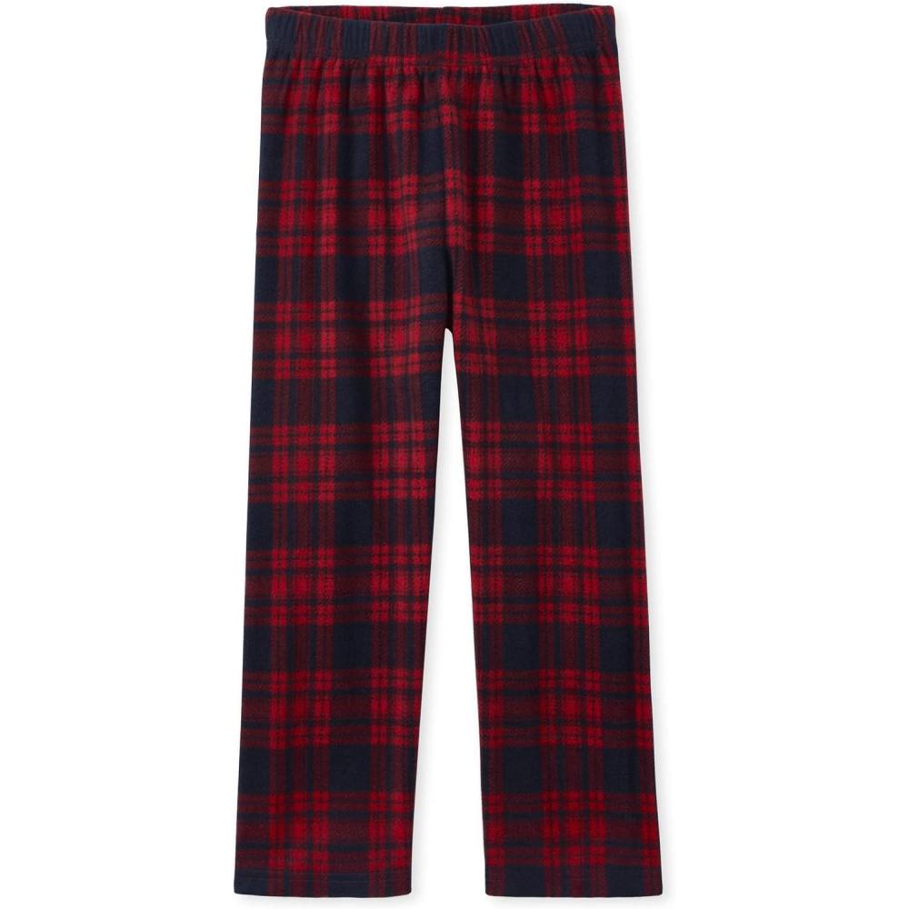 imageThe Childrens Place boys Fleece Pajama PantsRubyNavy Plaid