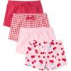 The Children’s Place Baby Girls’ and Toddler Assorted Knit Shorts(Cherries 4-pack)