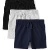 The Children’s Place Unisex Baby and Newborn Cotton Pull on Everyday Shorts(Grey/Navy/Black 3-pack)