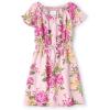 The Children’s Place Womens Short Sleeve Holiday Dress(Rose Floral)