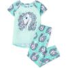 The Children’s Place girls Short Sleeve Top and Pants,2 Piece Pajama Set(Unicorn Graphic)