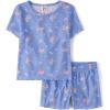 The Children’s Place girls Sleeve Top and Shorts,2 Piece Pajama Set(Floral Blue)