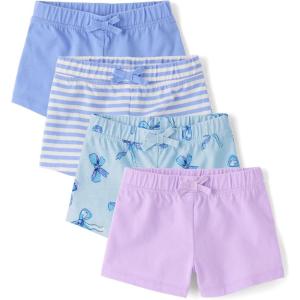 The Children’s Place Baby Girls’ and Toddler Assorted Knit Shorts(Bows 4-pack)