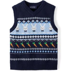 The Children’s Place Baby-Boys and Toddler Pullover Sweater Vest(Easter Bunny Striped Vest)