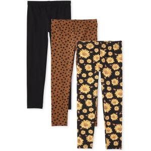 The Children’s Place Big Girls’ Fashion Leggings, Heather Grey 47827 (Pack of 2), Large/10/12(Black/ Spotted/Sunflowers 3-pack)