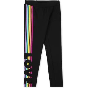The Children’s Place Big Girls’ Fashion Leggings, Heather Grey 47827 (Pack of 2), Large/10/12(Black W/Rainbow Stripes)