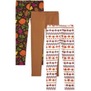The Children’s Place Big Girls’ Fashion Leggings, Heather Grey 47827 (Pack of 2), Large/10/12(Harvest Fair Isle/Brown/ Fall Pumpkin 3-pack)
