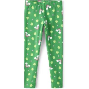 The Children’s Place Big Girls’ Fashion Leggings, Heather Grey 47827 (Pack of 2), Large/10/12(St. Patrick’s Day Green)