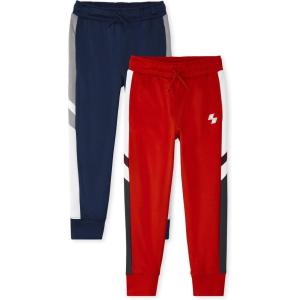 The Children’s Place Boys Active Jogger Pants(Red/Tidal Stripe 2-pack)